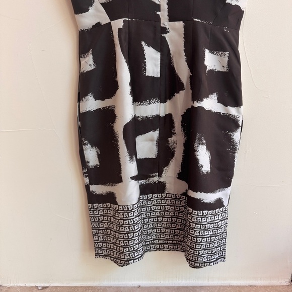 Banana Republic Brown Printed Square Neck Sleeveless Silk Sheath Womens Size 4 - Picture 7 of 16